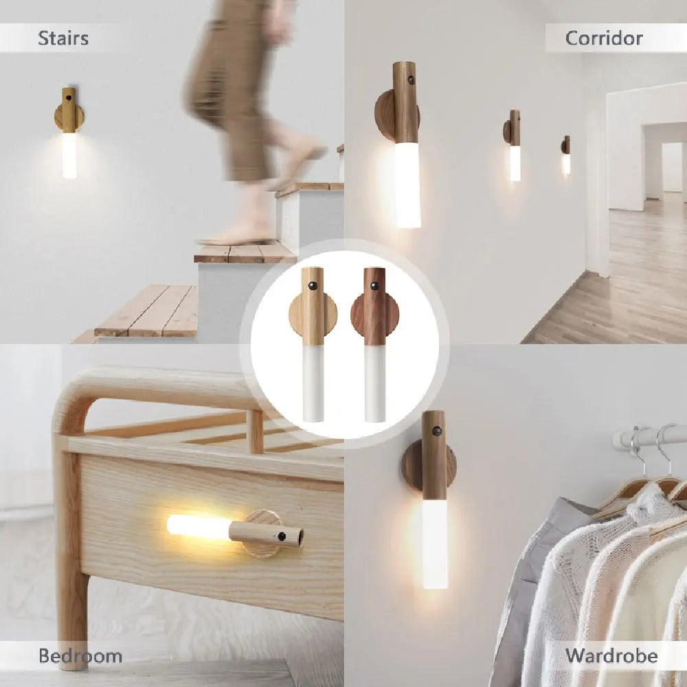 Rechargeable LED Wall Lamp – USB Magnetic Motion Sensor Light for Bedroom, Living Room & Staircase