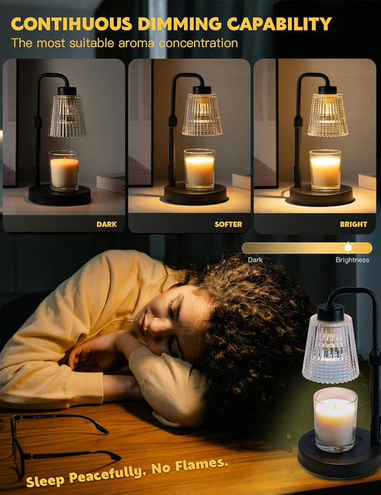 Lumora Adjustable Height Dimmable Candle Warmer Lamp With 50W Halogen Bulb