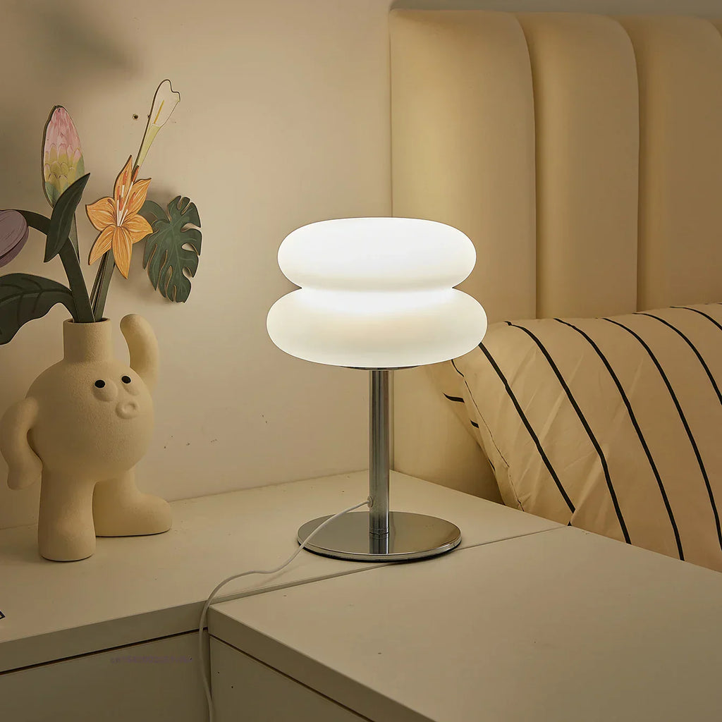 Tri-Color Dimming Table Lamp with 9 Brightness Levels – Creamy Bedside and Desk Lamp