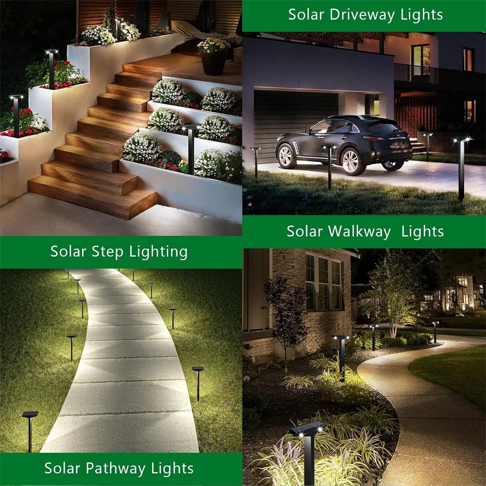 AuroraPath Solar T-Shaped Waterproof LED Garden Path Lights Cool Or Warm White