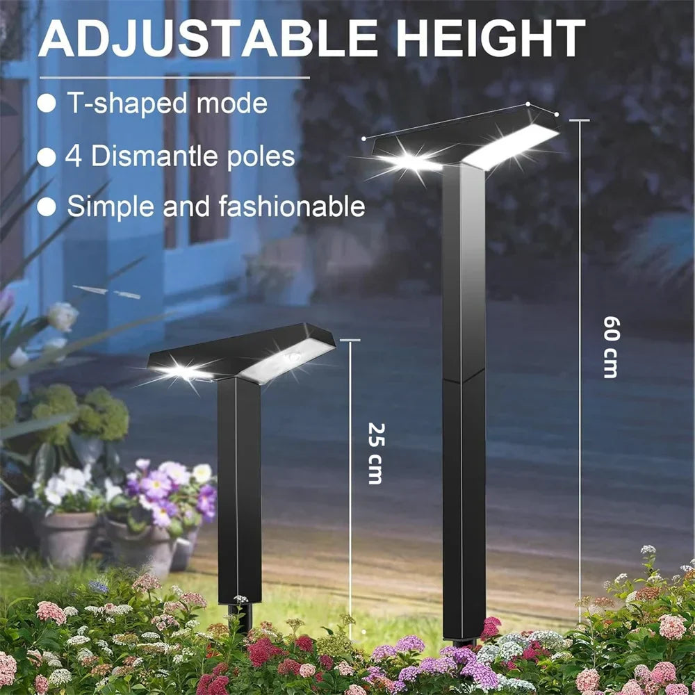 AuroraPath Solar T-Shaped Waterproof LED Garden Path Lights Cool Or Warm White