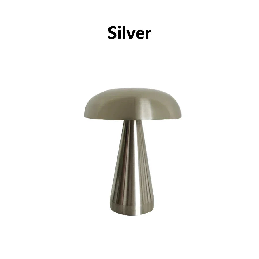 Rechargeable Cordless Mushroom LED Desk Lamp with Touch Sensor