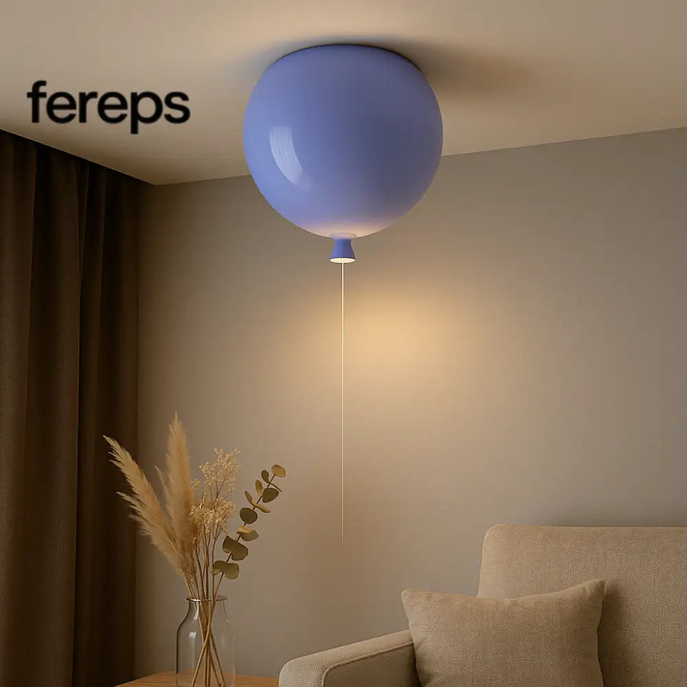 Balloon-shaped ceiling light - modern light for stylish rooms Blue / 20cm
