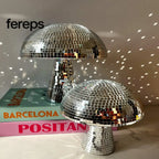 Disco ball mushroom lamp - retro design with glitter effect