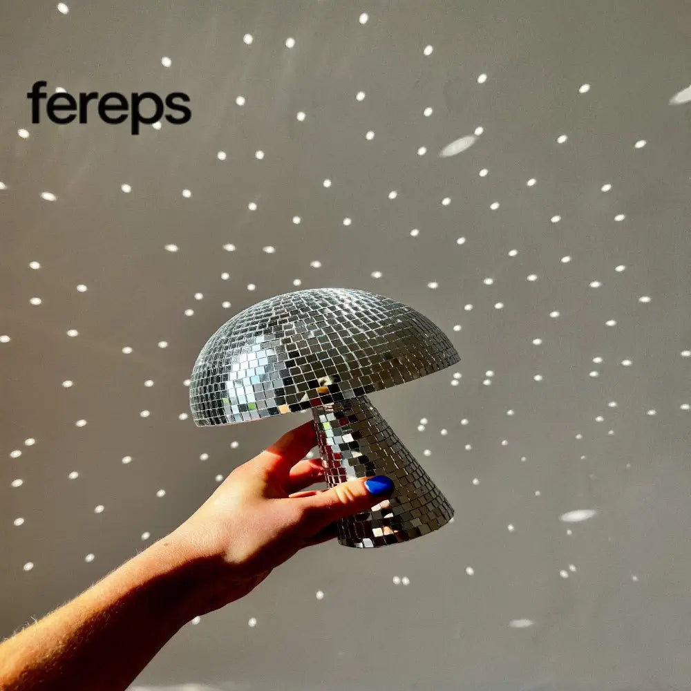 Disco ball mushroom lamp - retro design with glitter effect