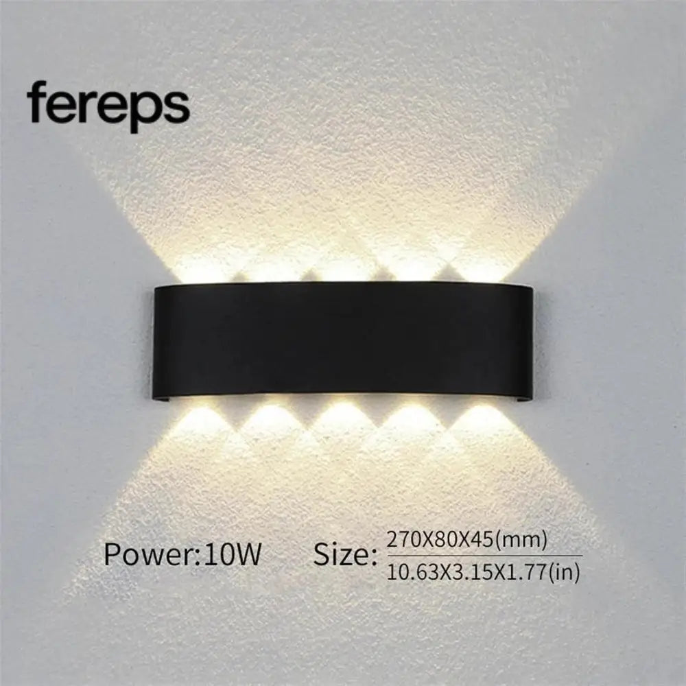 Indoor/outdoor wall light - Modern minimalist design 10W | Black / Warm white (2700-3500K)