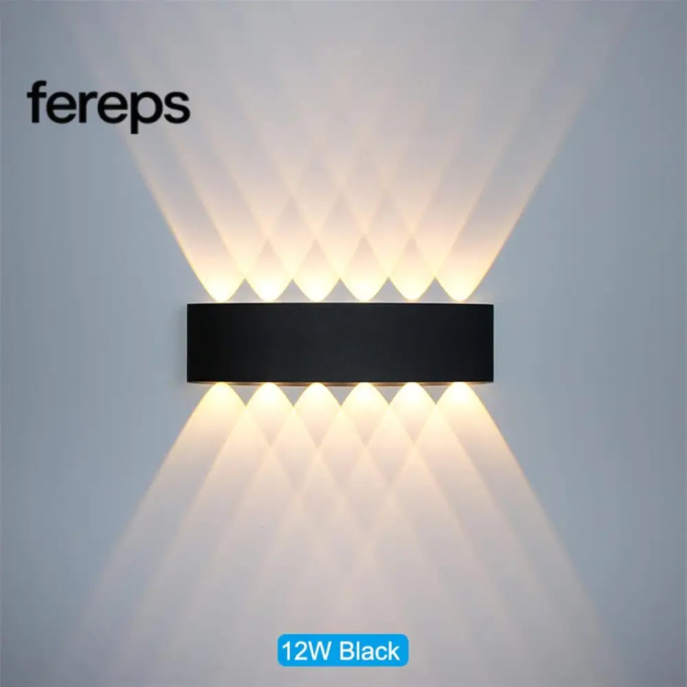 Indoor/outdoor wall light - Modern minimalist design 12W | Black / Warm white (2700-3500K)