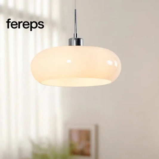 LumaLoaf – Modern Glass Pendant Light White Pendant Lights