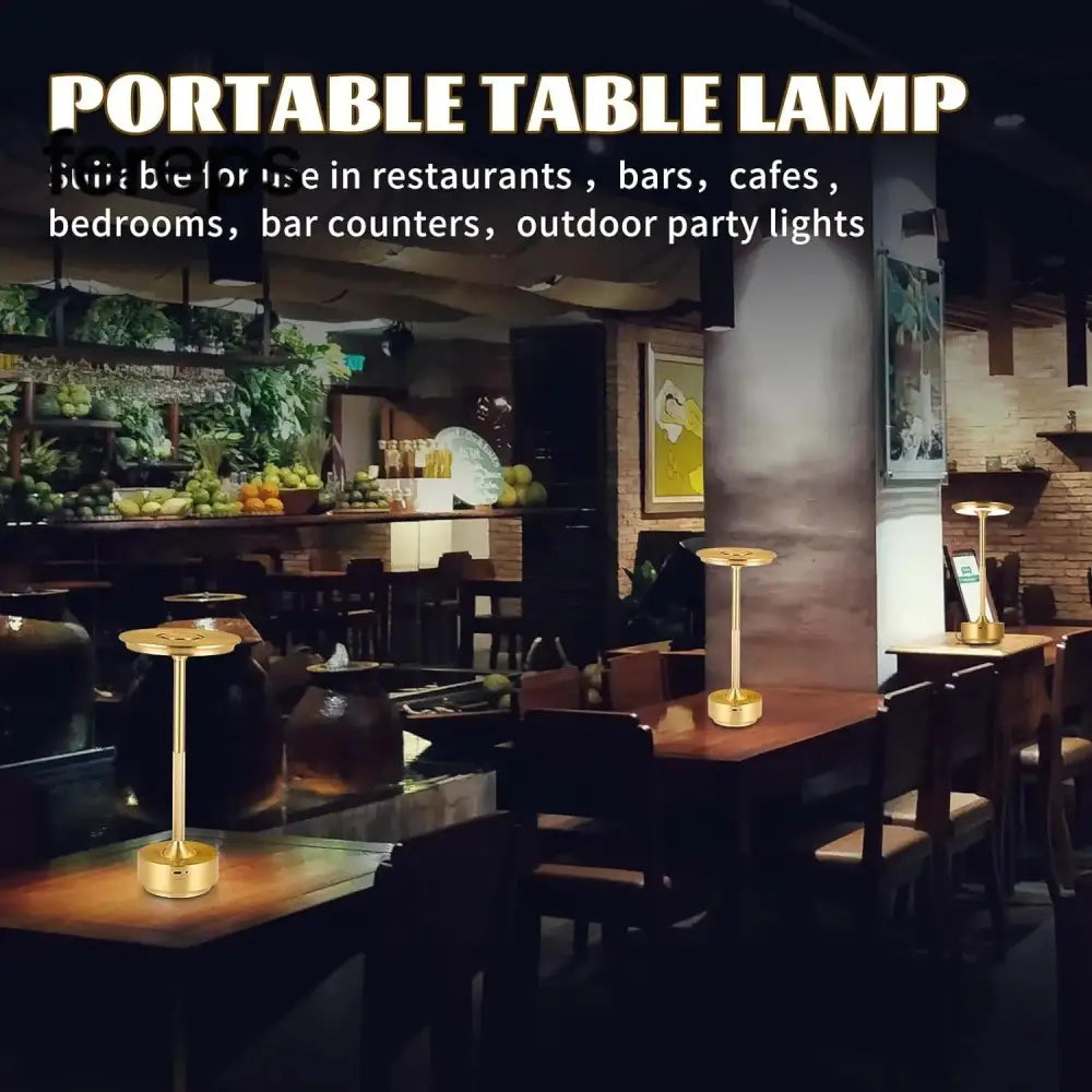 Modern Cordless Table Lamp - Rechargeable With LED Touch Sensor