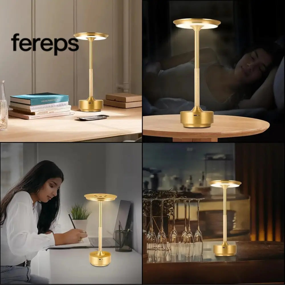 Modern Cordless Table Lamp - Rechargeable With LED Touch Sensor