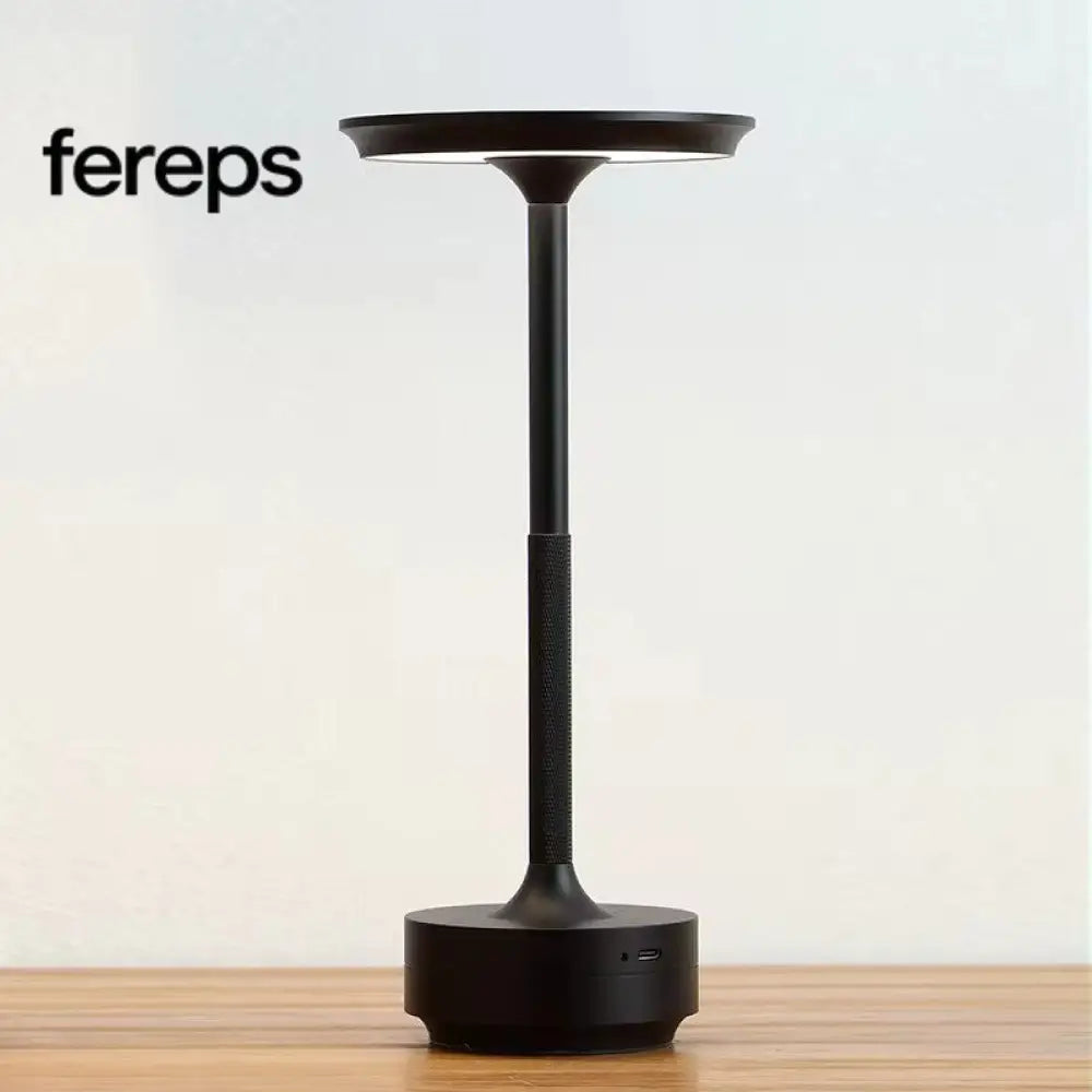 Modern Cordless Table Lamp - Rechargeable With LED Touch Sensor Black
