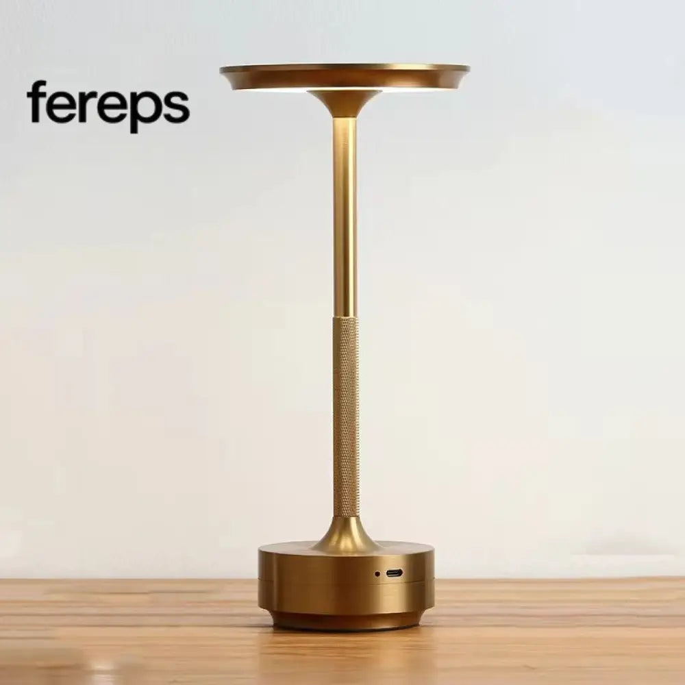 Modern Cordless Table Lamp - Rechargeable With LED Touch Sensor Gold