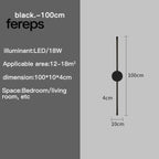 Modern I-Shaped LED Wall Light – Adjustable Three-Tone Wall Lamp for Bedroom and Living Room Black Aviation Aluminum