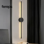 Modern I-Shaped LED Wall Light – Adjustable Three-Tone Wall Lamp for Bedroom and Living Room Black Aviation Aluminum