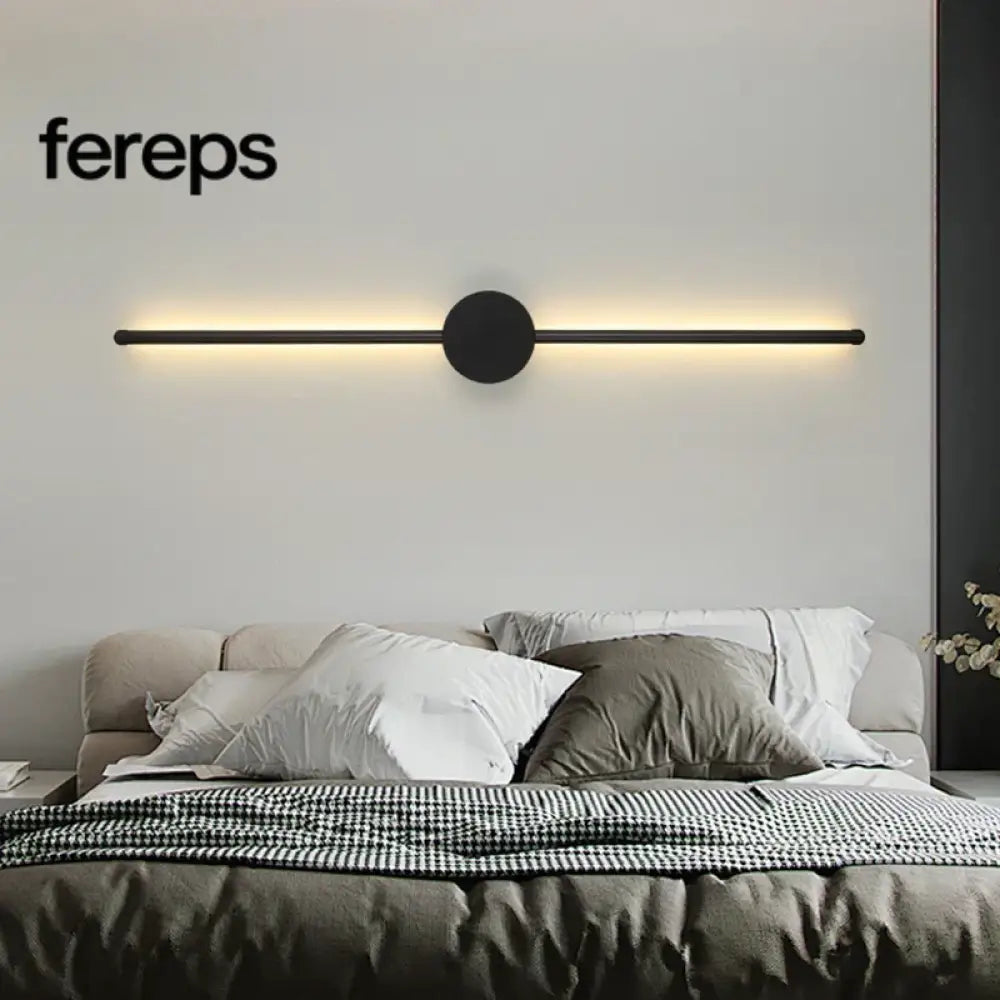 Modern I-Shaped LED Wall Light – Adjustable Three-Tone Wall Lamp for Bedroom and Living Room Black Aviation Aluminum