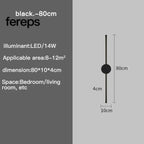 Modern I-Shaped LED Wall Light – Adjustable Three-Tone Wall Lamp for Bedroom and Living Room Black Aviation Aluminum