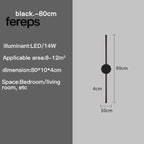 Modern I-Shaped LED Wall Light – Adjustable Three-Tone Wall Lamp for Bedroom and Living Room Black Aviation Aluminum