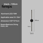 Modern I-Shaped LED Wall Light – Adjustable Three-Tone Wall Lamp for Bedroom and Living Room Black Aviation Aluminum