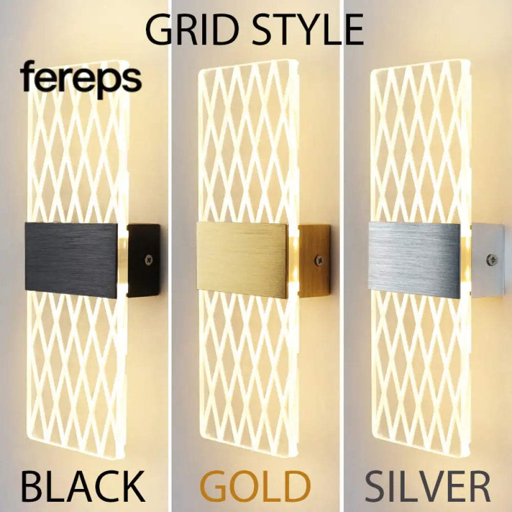 Modern LED Acrylic Wall Lamp – Nordic Wall Sconce Lighting for Home Décor Stylish Energy-Efficient Wall Lights Grid