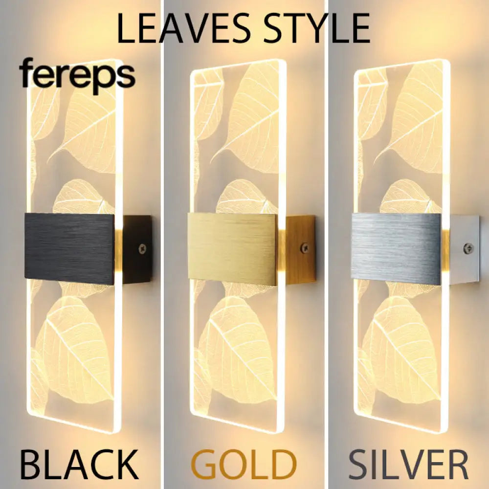 Modern LED Acrylic Wall Lamp – Nordic Wall Sconce Lighting for Home Décor Stylish Energy-Efficient Wall Lights Leaves