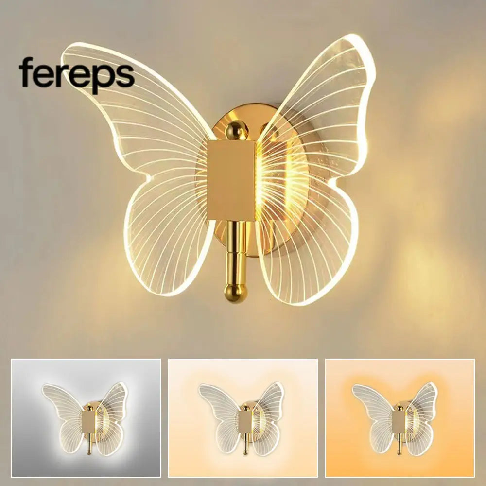 Modern LED Butterfly Wall Lamp – Creative Acrylic Wall Sconces for Indoor Home Decoration