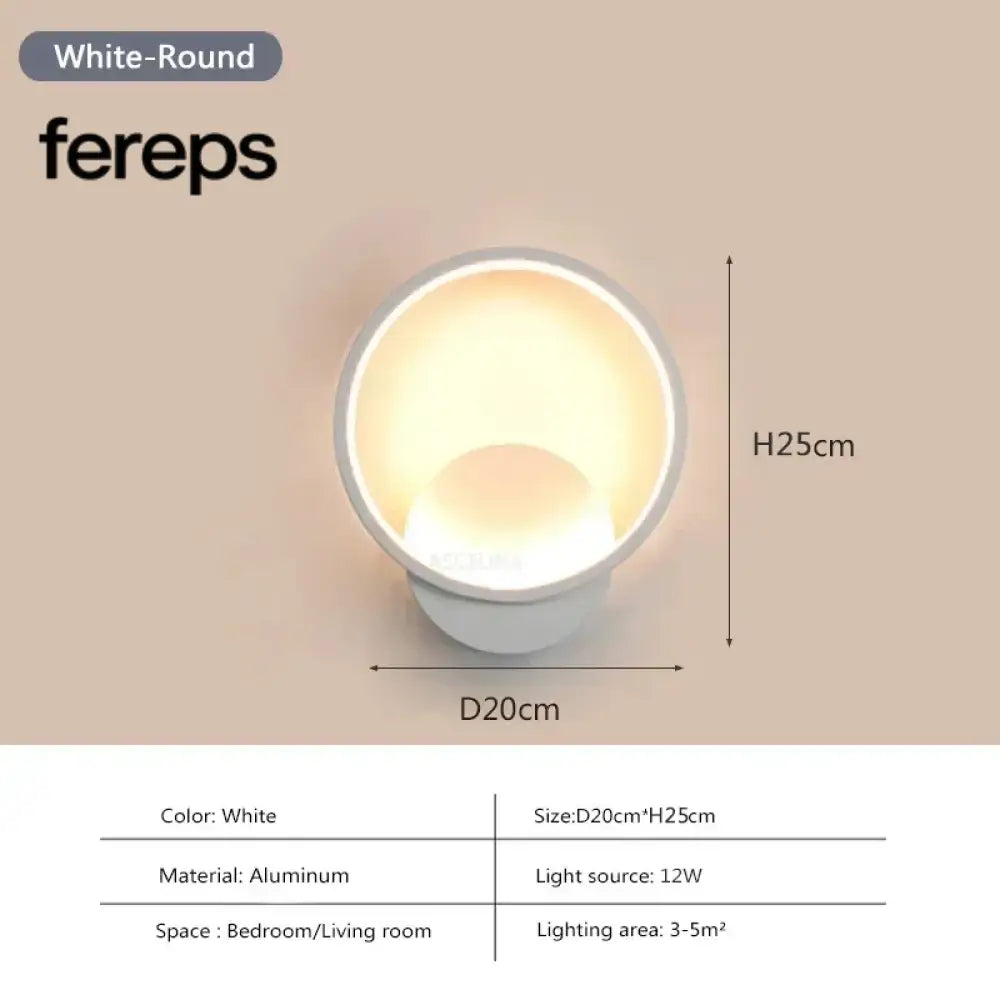 Modern LED Wall Lamp – Minimalist Nordic Wall Sconce for Indoor Lighting and Home Decor White-Round / Cool White