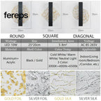Modern LED Wall Lamp with Gold Foil Finish – Acrylic Wall Sconce for Indoor Bedroom and Living Room Lighting