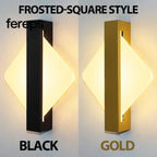 Modern LED Wall Lamp with Gold Foil Finish – Acrylic Wall Sconce for Indoor Bedroom and Living Room Lighting