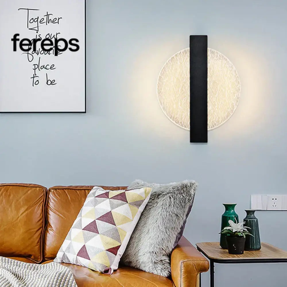 Modern LED Wall Lamp with Gold Foil Finish – Acrylic Wall Sconce for Indoor Bedroom and Living Room Lighting