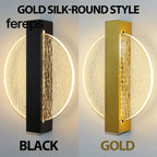 Modern LED Wall Lamp with Gold Foil Finish – Acrylic Wall Sconce for Indoor Bedroom and Living Room Lighting