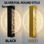 Modern LED Wall Lamp with Gold Foil Finish – Acrylic Wall Sconce for Indoor Bedroom and Living Room Lighting