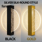 Modern LED Wall Lamp with Gold Foil Finish – Acrylic Wall Sconce for Indoor Bedroom and Living Room Lighting Round