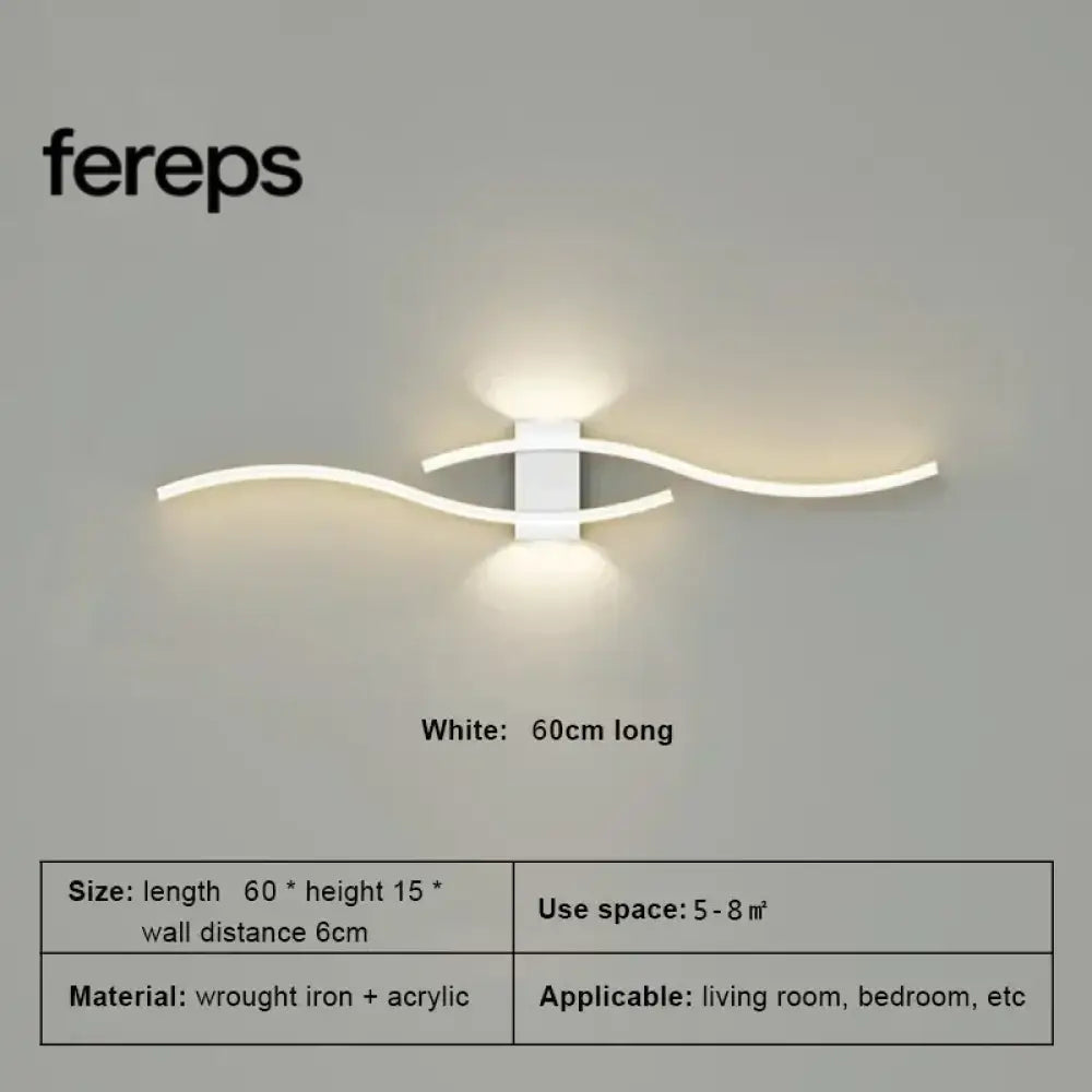 Modern LED Wall Lamp with Remote Control – Double Curve Design in Black and Gold for Stylish Indoor Wall Lighting
