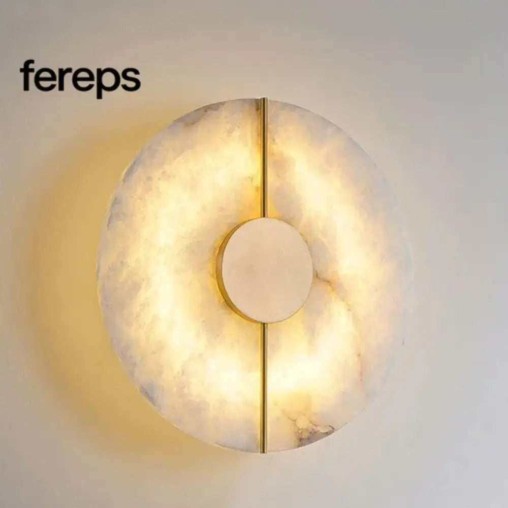 Modern Marble Wall Lamp Sconce with LED – Elegant Gold Copper Finish for Living Room and Bedroom