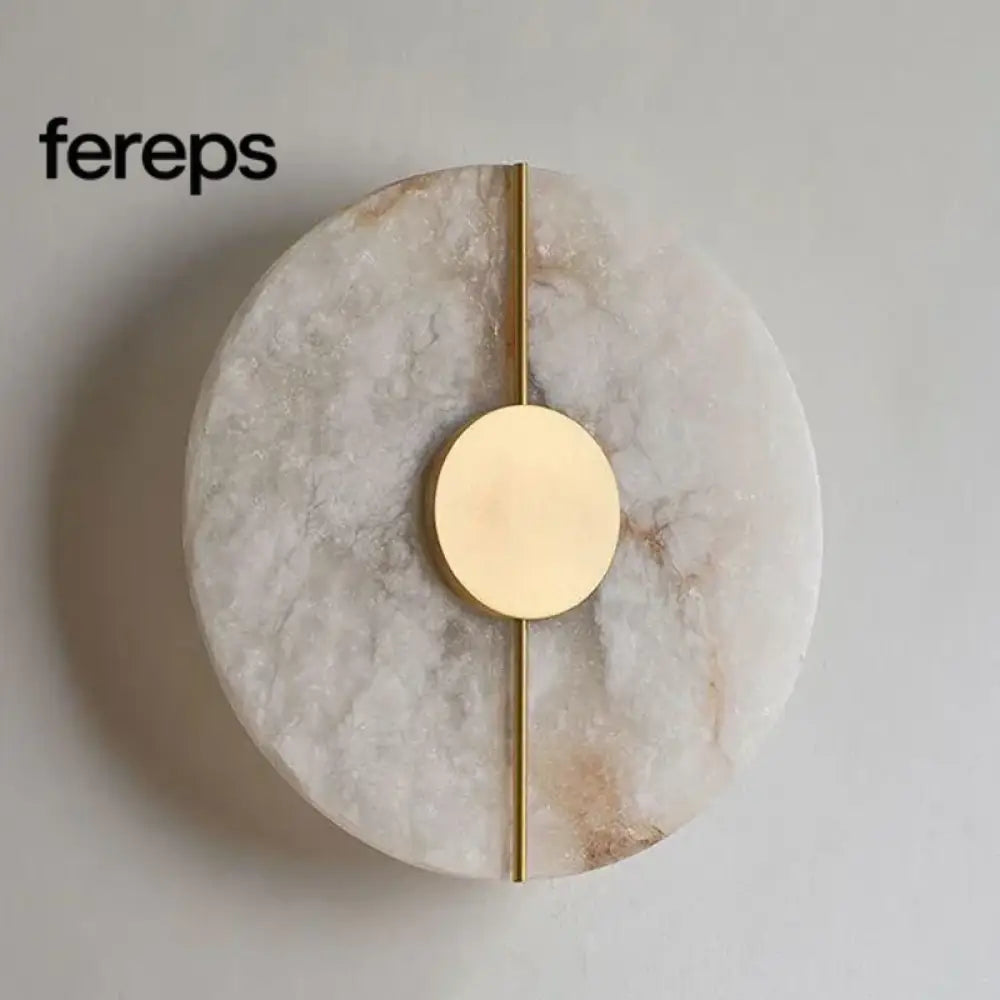 Modern Marble Wall Lamp Sconce with LED – Elegant Gold Copper Finish for Living Room and Bedroom