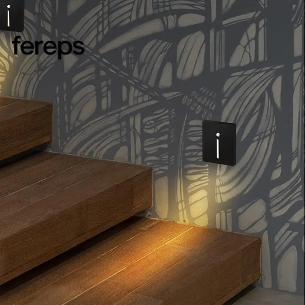 Modern motion sensor staircase light - Stylish & safe home lighting Black with sensor A