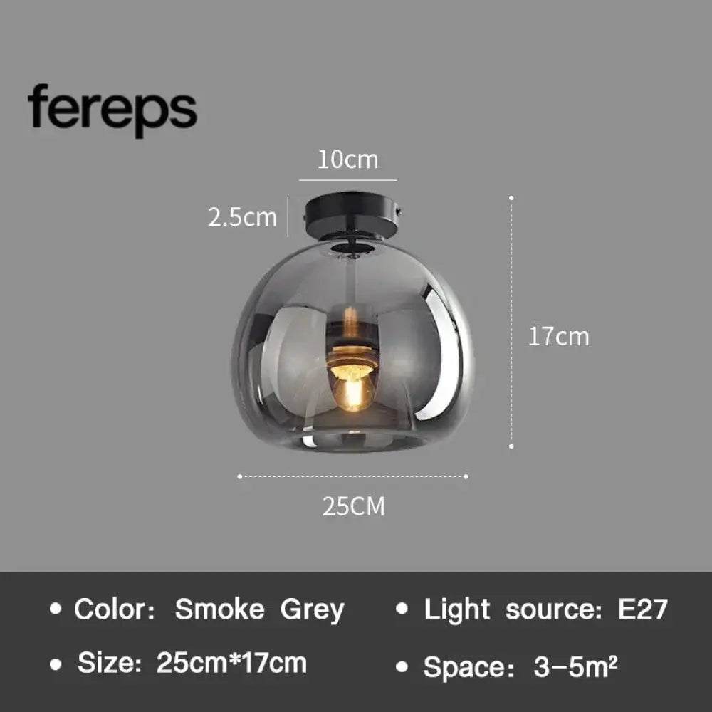 Modern Nordic Ceiling Lamp with Cognac Glass Shade – LED Ceiling Lights for Dining Room and Living Spaces A-Black
