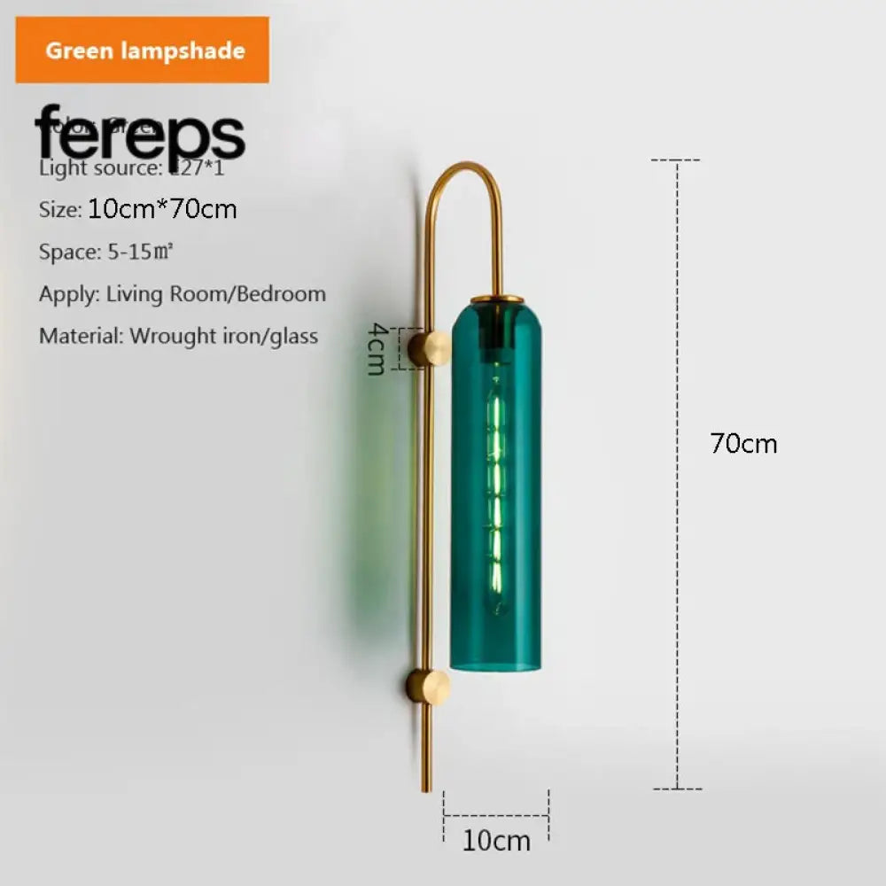 Modern Nordic Glass Pendant Ceiling Lamp – E27 LED Ceiling Light Fixture for Bedroom and Living Room Gold Green
