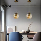 Modern Nordic Glass Pendant Lamp – Stylish Kitchen Pendant Lighting with Metal Fixture for Living and Dining Rooms
