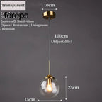 Modern Nordic Glass Pendant Lamp – Stylish Kitchen Pendant Lighting with Metal Fixture for Living and Dining Rooms