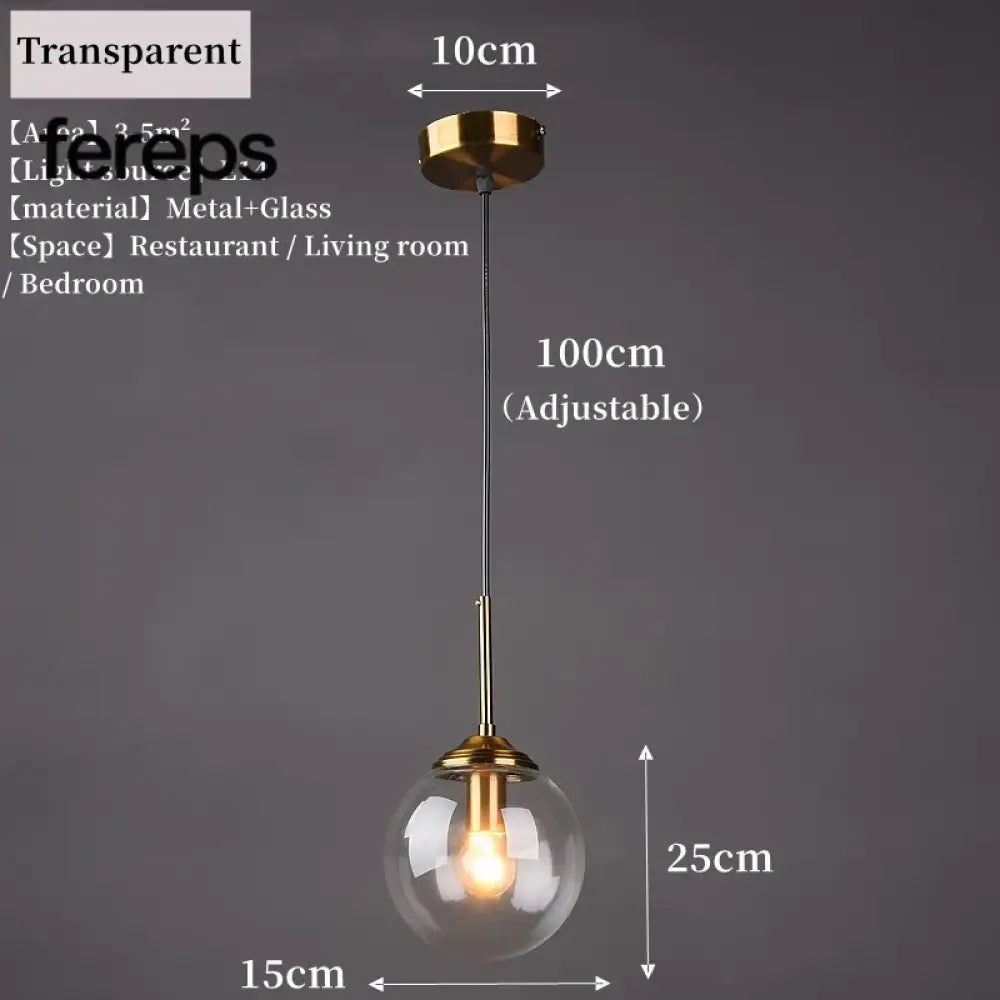 Modern Nordic Glass Pendant Lamp – Stylish Kitchen Pendant Lighting with Metal Fixture for Living and Dining Rooms