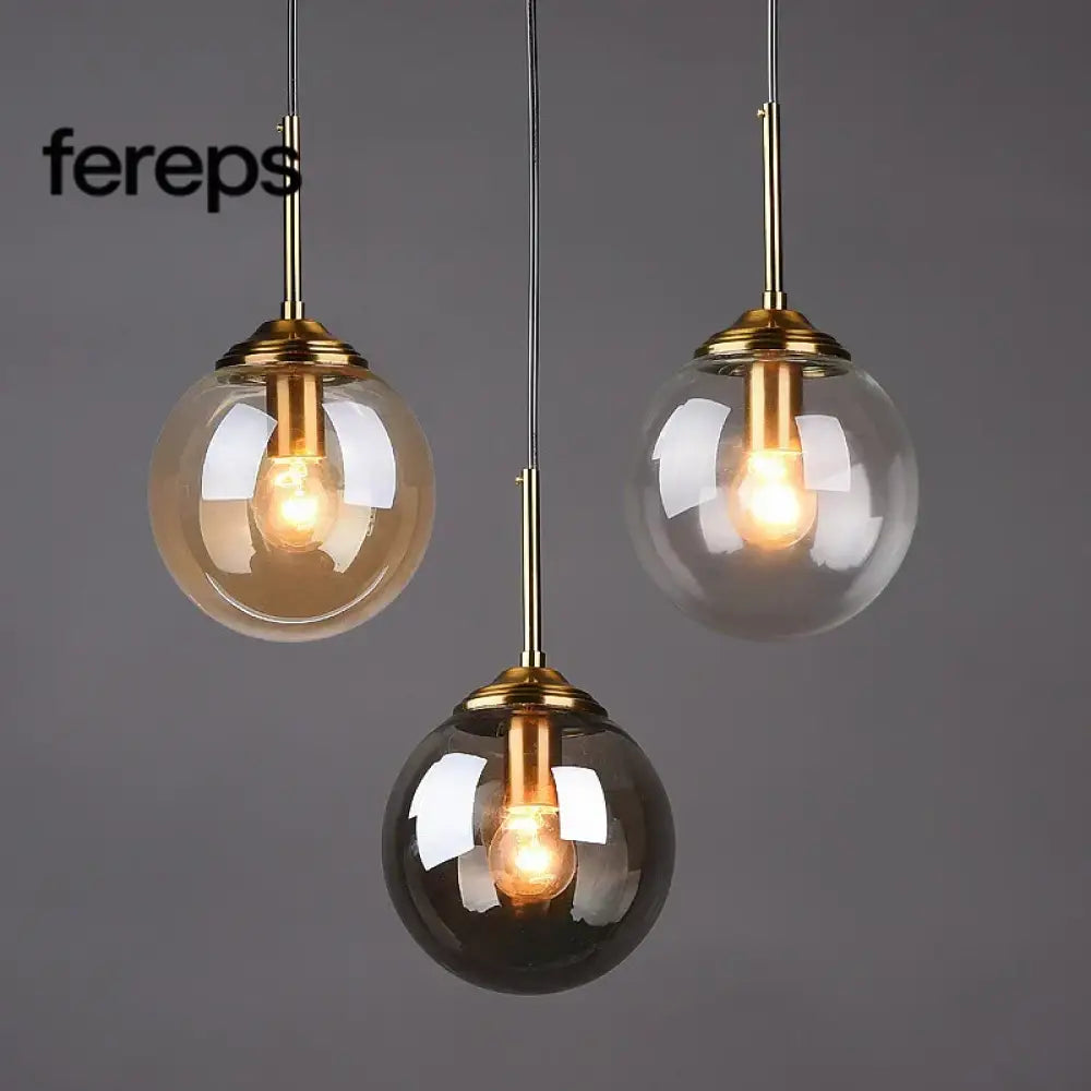 Modern Nordic Glass Pendant Lamp – Stylish Kitchen Pendant Lighting with Metal Fixture for Living and Dining Rooms