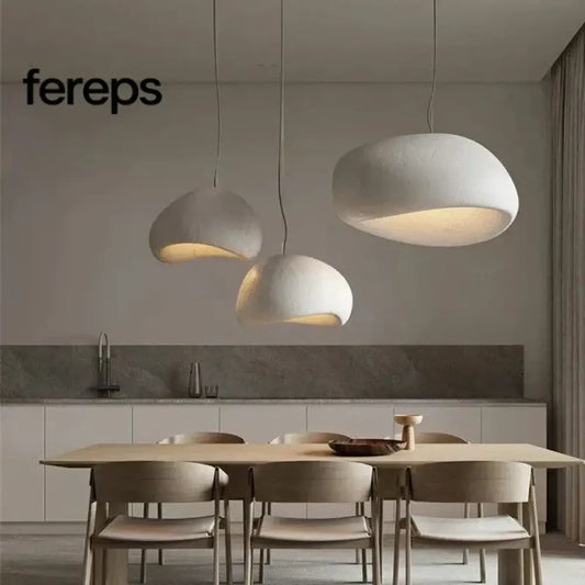 Modern Nordic Wabi-Sabi LED Pendant Light – Adjustable Kitchen Pendant Lighting for Dining Room and Living Room