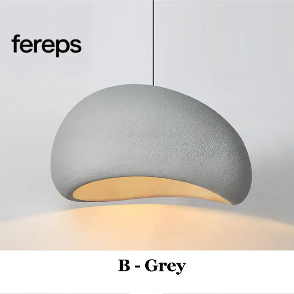 Modern Nordic Wabi-Sabi LED Pendant Light – Adjustable Kitchen Pendant Lighting for Dining Room and Living Room B-Grey