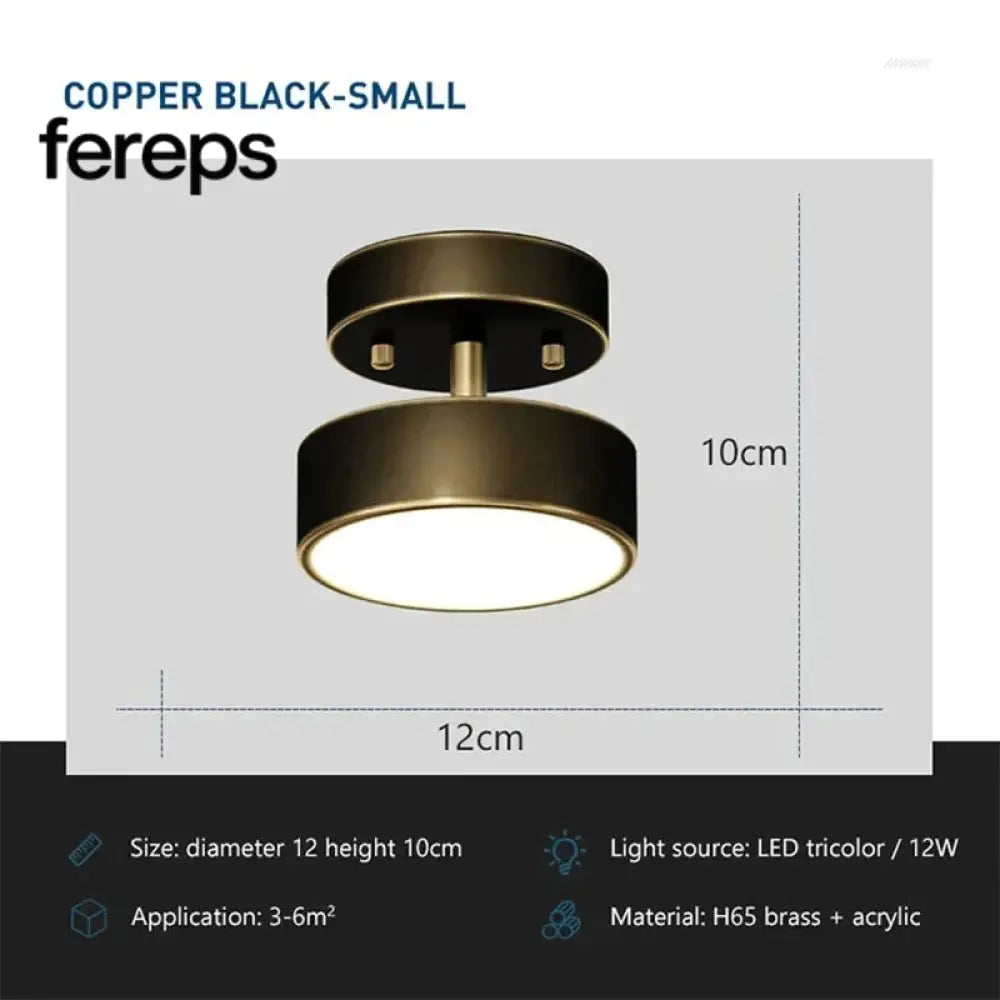 Modern Rotatable LED Ceiling Light Fixture Black 12cm / Warm white