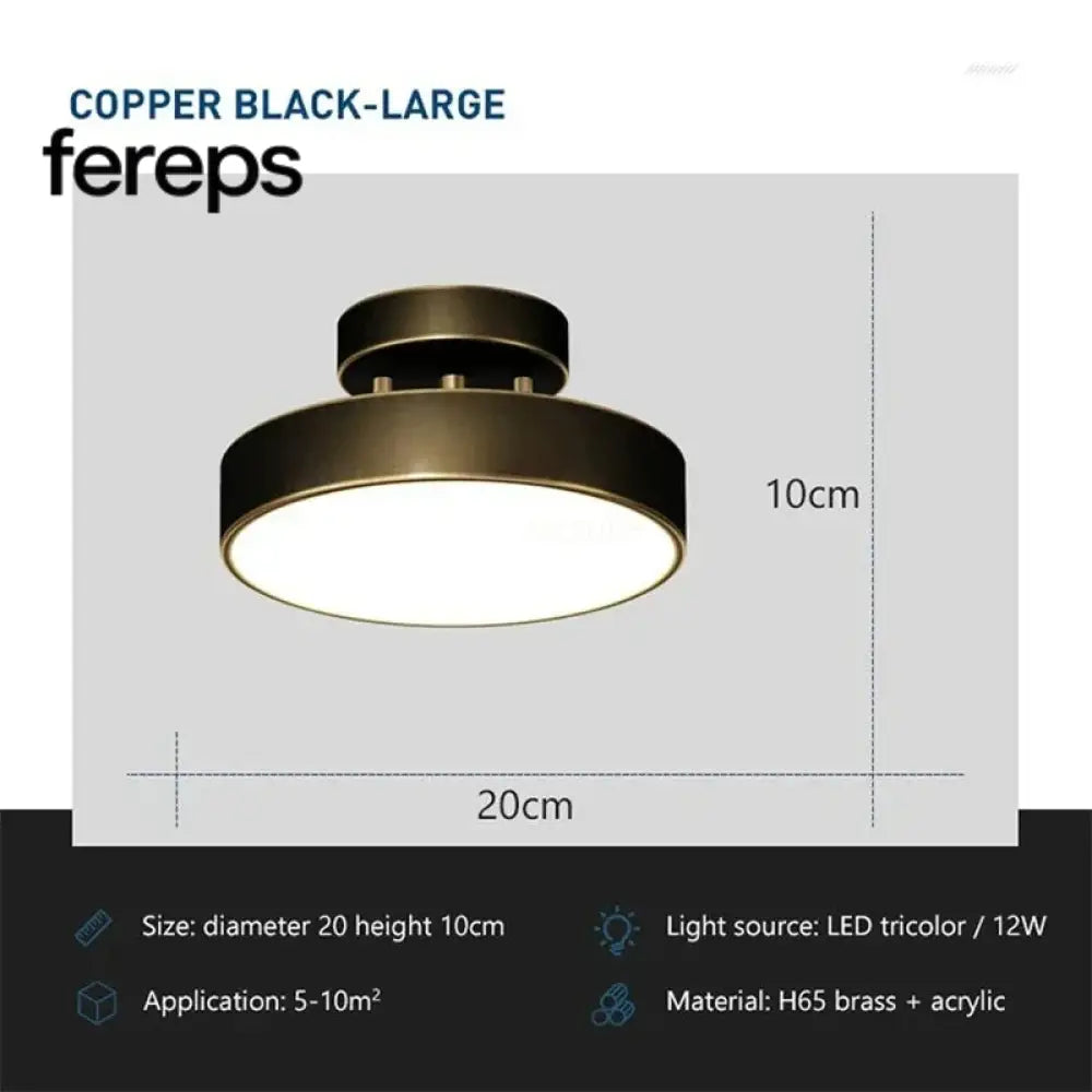 Modern Rotatable LED Ceiling Light Fixture Black 20cm / Warm white