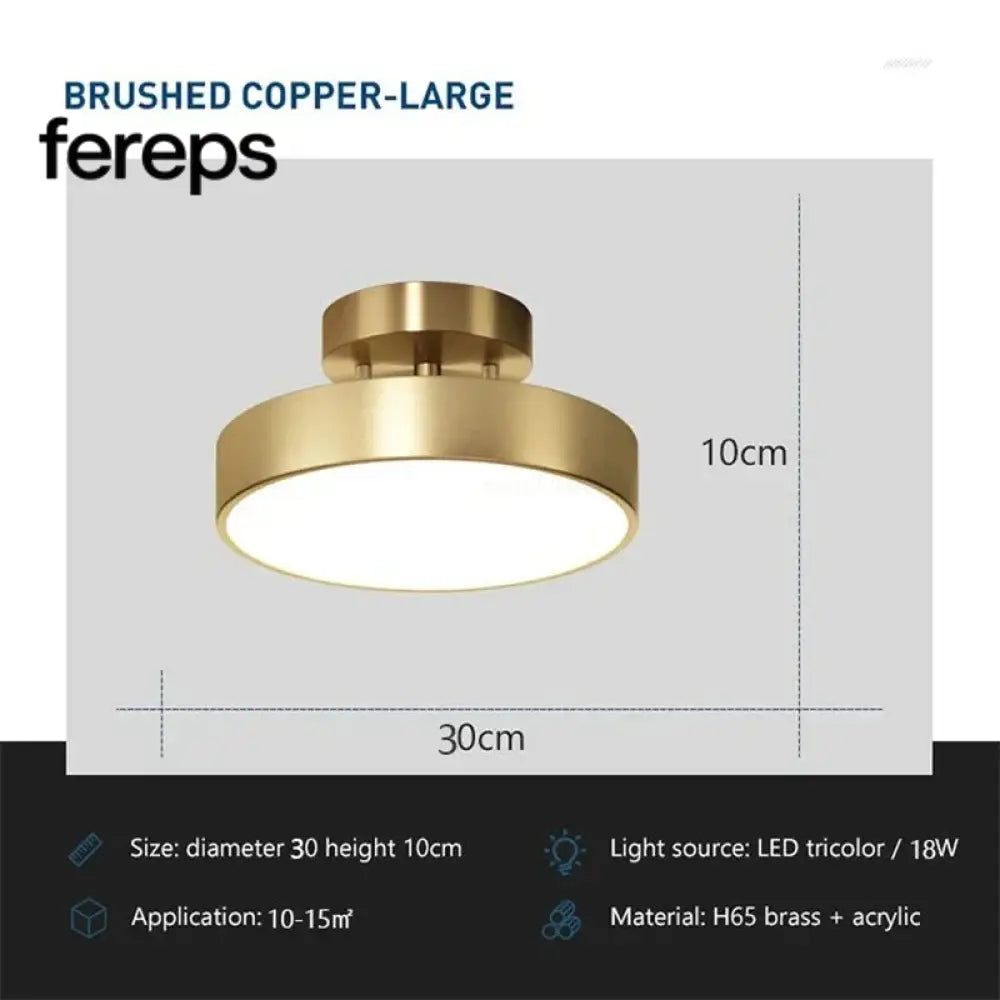 Modern Rotatable LED Ceiling Light Fixture Copper 30cm / Warm white