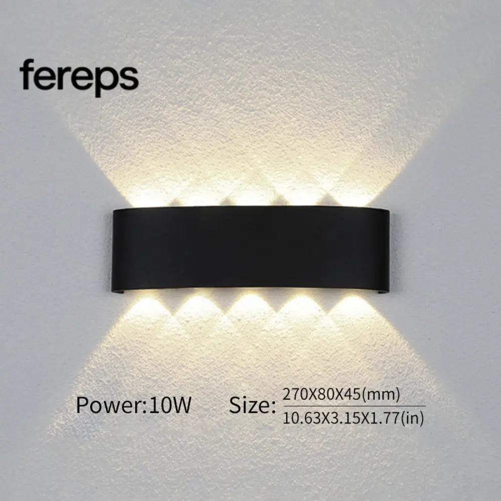 Modern Waterproof LED Wall Light for Indoor and Outdoor Use 10W Black / Natural White