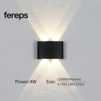 Modern Waterproof LED Wall Light for Indoor and Outdoor Use 4W Black / Cold White