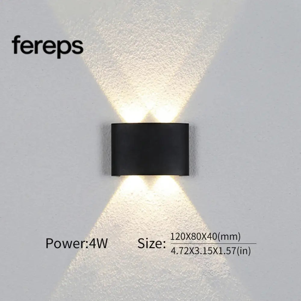Modern Waterproof LED Wall Light for Indoor and Outdoor Use 4W Black / Cold White